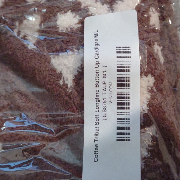 IN LOOM 🧡Coffee Geometric Soft Longline Button Up Cardigan⭐look western - Picture 11 of 13